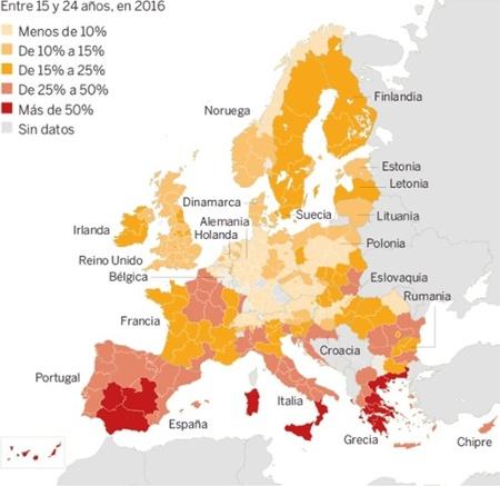 Mapa de europa. Fuente: Eurostat (El País)