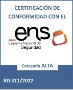 Certificación de conformidad con el Esquema NAcional de Seguridad, categoria ALTA (R.D. 311/2022)
