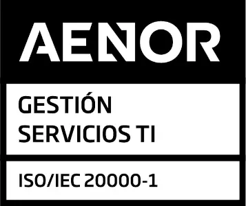 Certificado de AENOR: Gestión de servicios TI (ISO/IEC 20000-1))