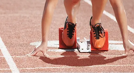 Atleta en línea de salida